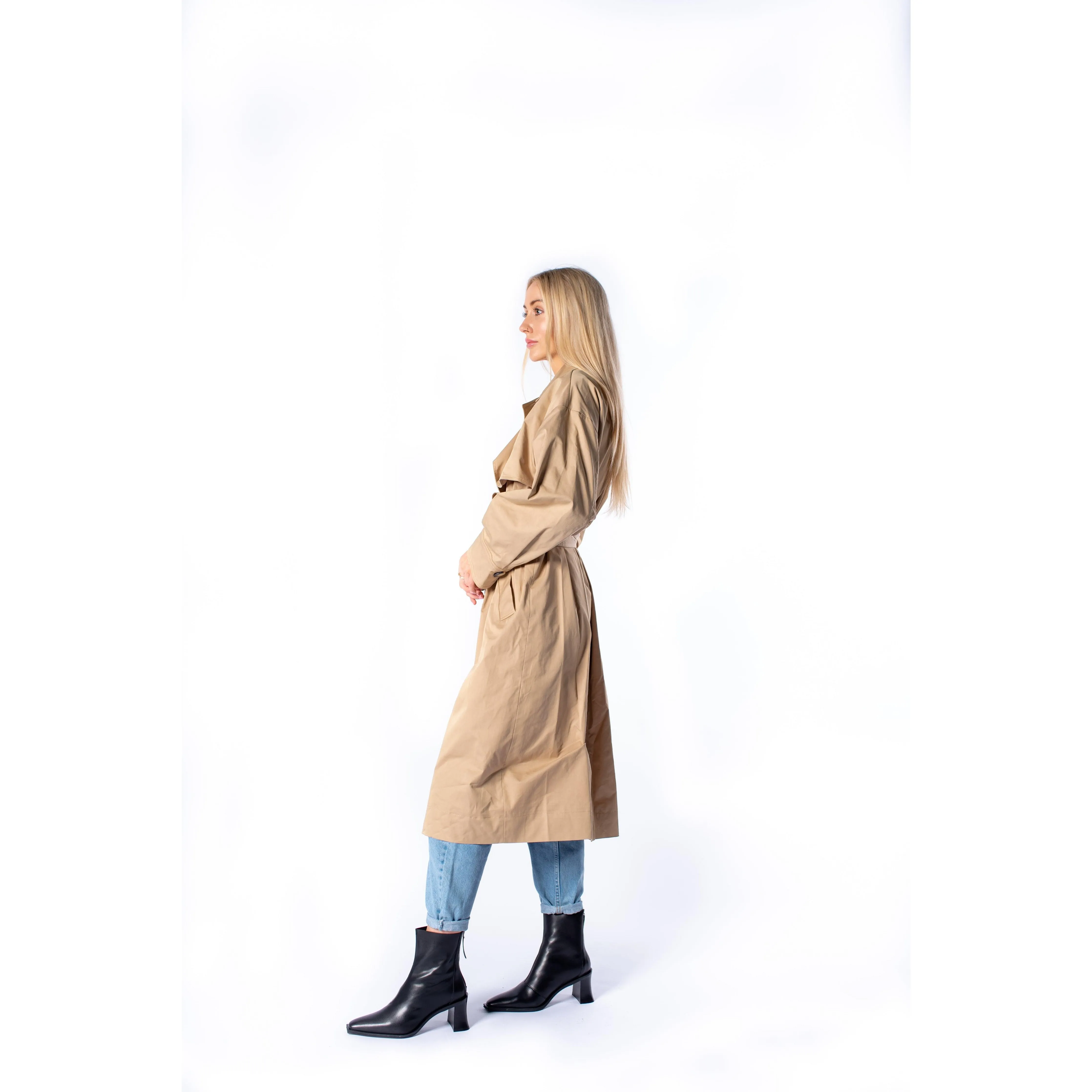 Topshop Women's Beige Trench Coat