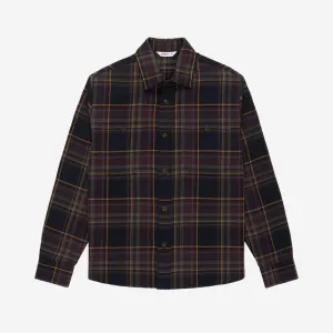 Utility Flannel Shirt - Black/Olive Plaid