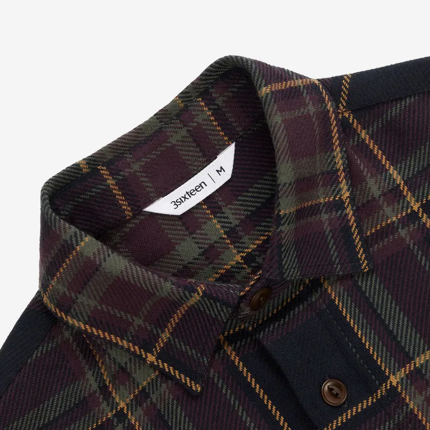 Utility Flannel Shirt - Black/Olive Plaid