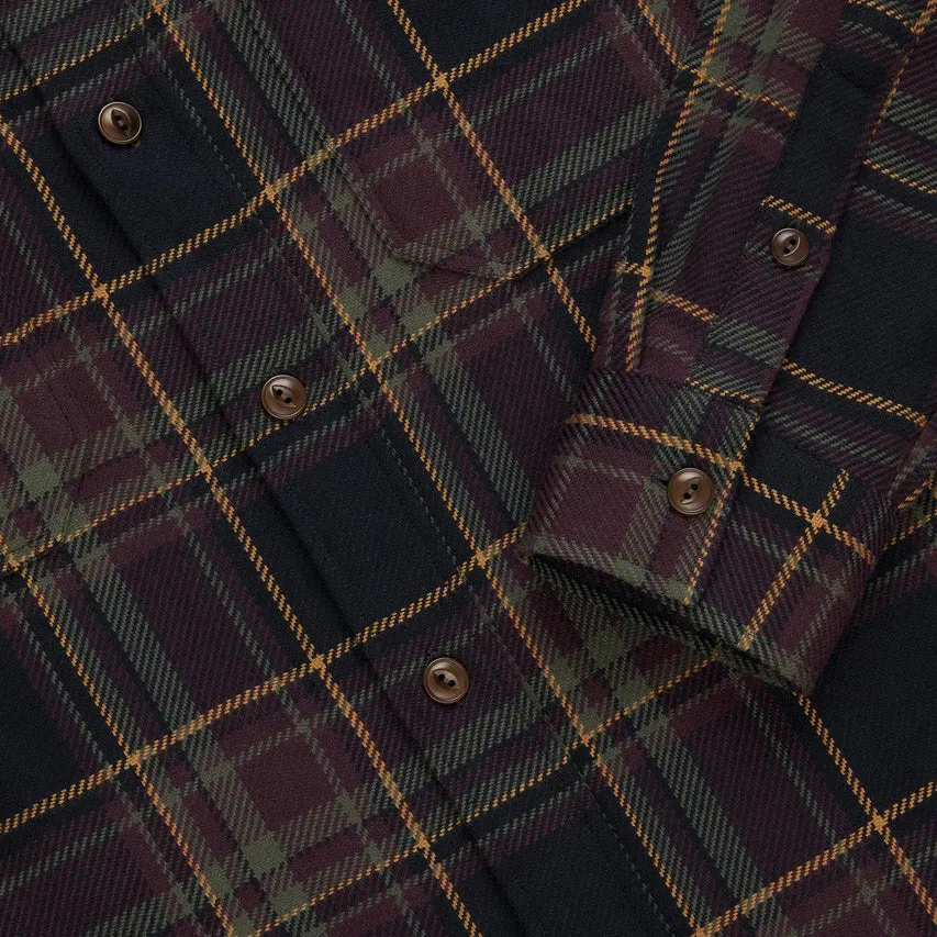 Utility Flannel Shirt - Black/Olive Plaid