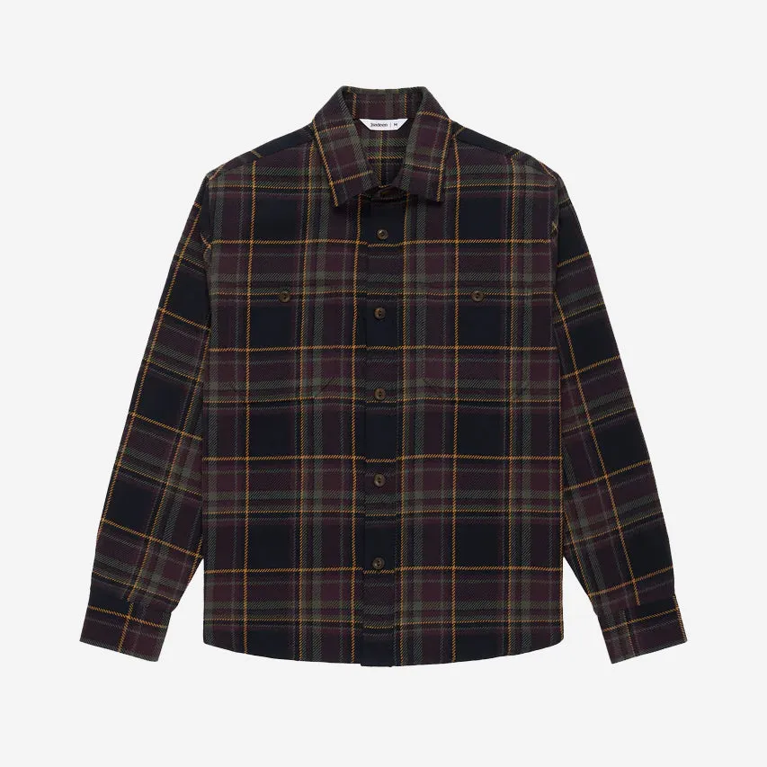 Utility Flannel Shirt - Black/Olive Plaid