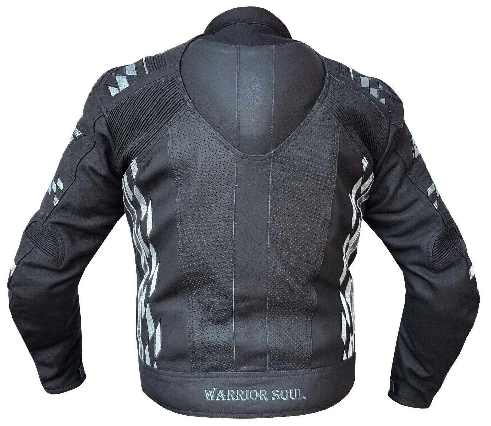 Warrior Gears® GP Rush Flag Style Mens Motorcycle 1.2mm Leather Jacket