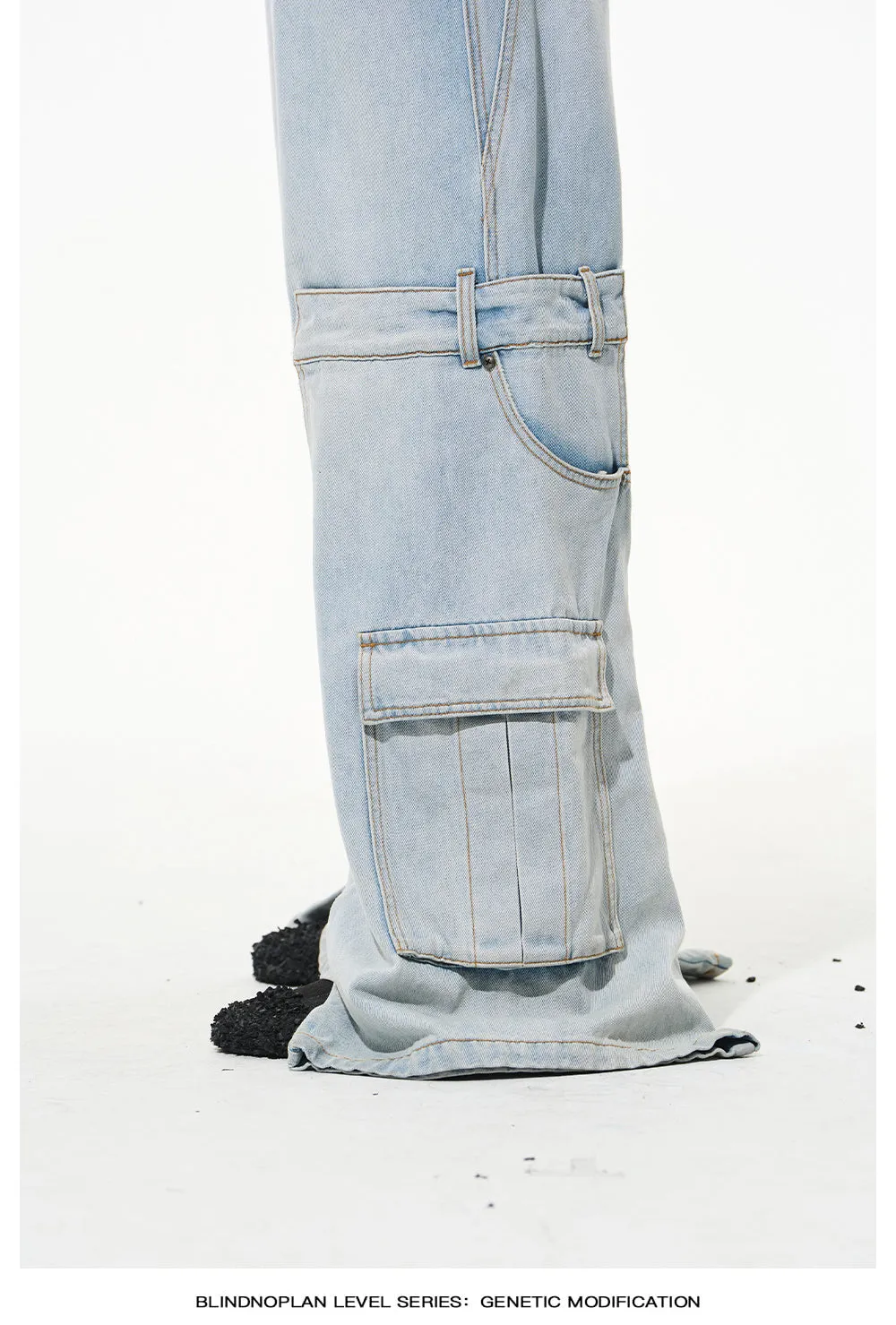 Work pockets Loose denim pants