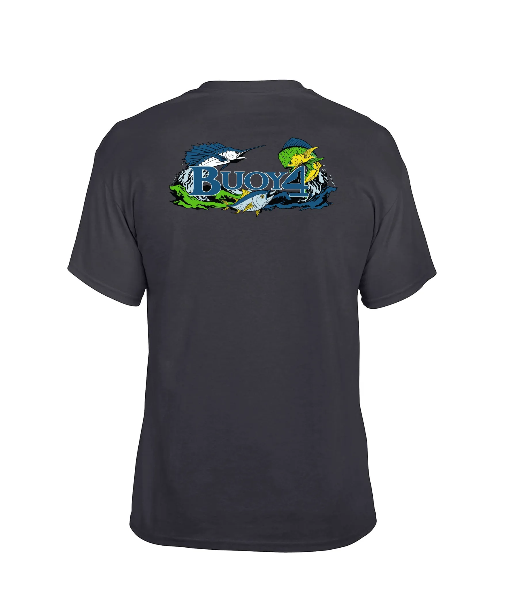 Youth Black Saltwater Fish Short Sleeve