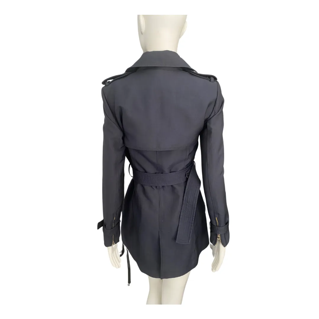 Zara Trench Coat Navy Midi SIZE XS